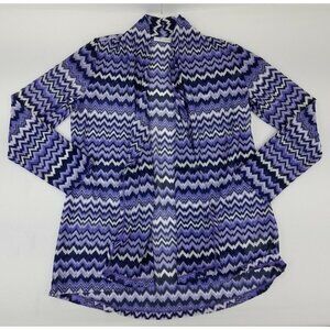Susan Graver Cardigan Sweater Size S Knit Open Front Long-Sleeves Purple B1